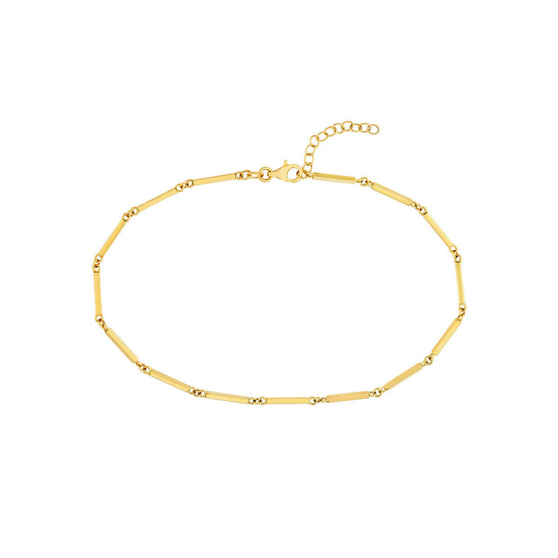 14K Gold Bar Chain Bracelet