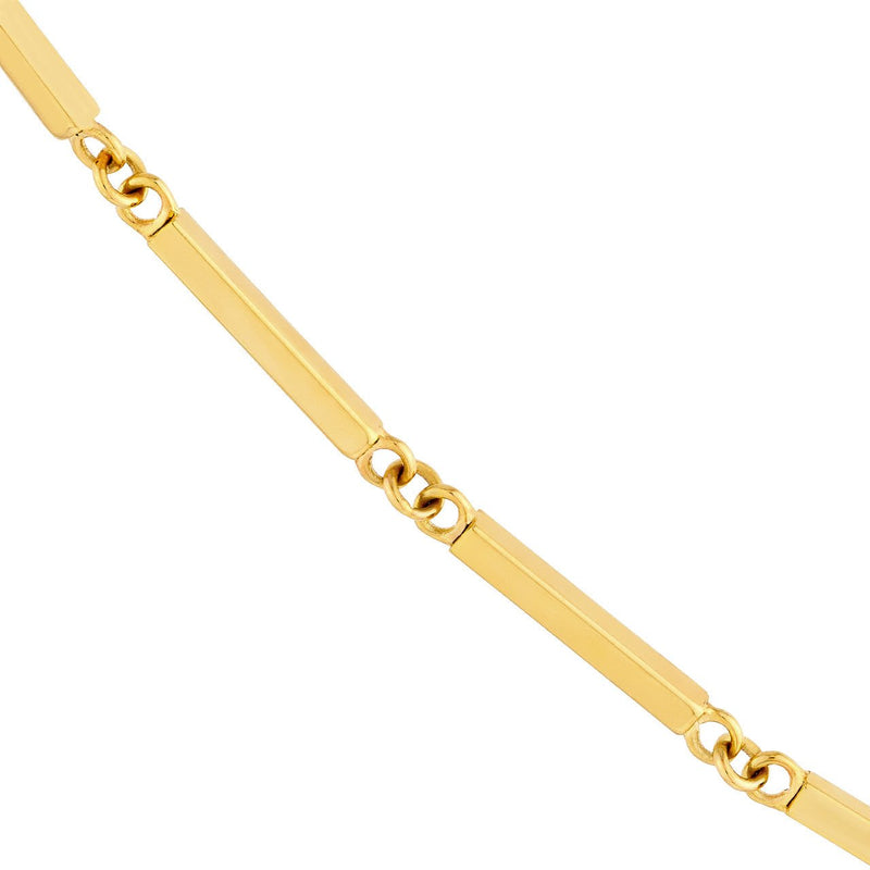 14K Gold Bar Chain Bracelet