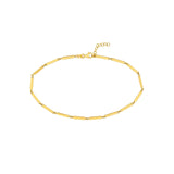14K Gold Short Bar Station Chain Bracelet