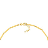 14K Gold Short Bar Station Chain Bracelet