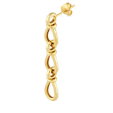 14K Gold Tear Drop Chain Dangle Earrings