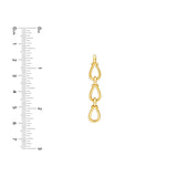 14K Gold Tear Drop Chain Dangle Earrings
