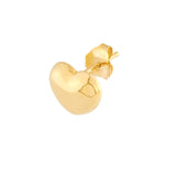 14K Gold Puffy Heart Stud Earrings