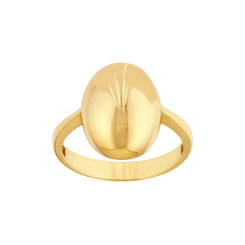 14K Gold Puffy Oval Ring