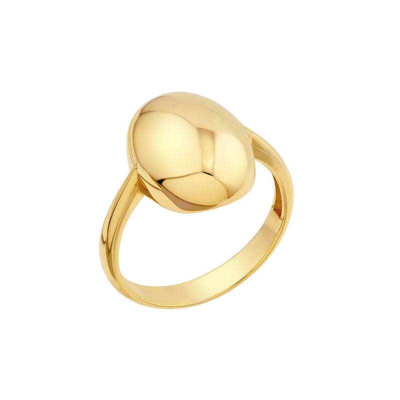 14K Gold Puffy Oval Ring
