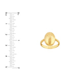 14K Gold Puffy Oval Ring