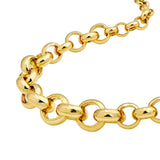 14K Gold Hollow Graduated Medium Rolo Chain Necklace