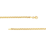 14K Gold Hollow Graduated Medium Rolo Chain Necklace