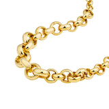 14K Gold Hollow Graduated Large Rolo Chain Necklace