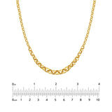 14K Gold Hollow Graduated Large Rolo Chain Necklace