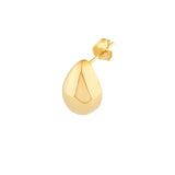 14K Gold Puffy Teardrop Stud Earrings