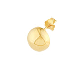 14K Gold Puffy Round Stud Earrings