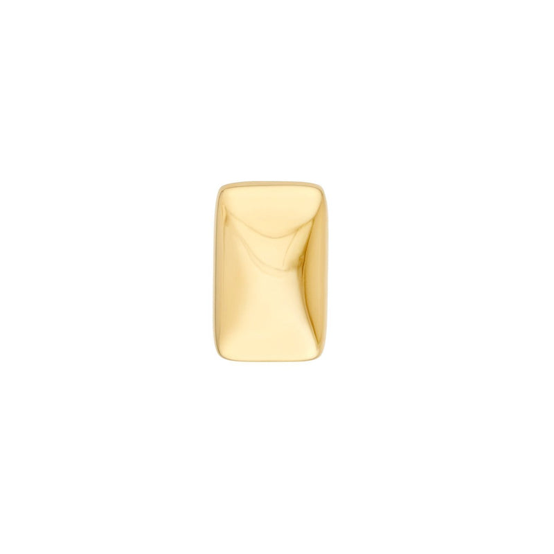 14K Gold Puffy Rectangle Stud Earrings
