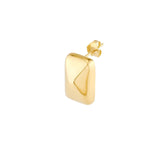 14K Gold Puffy Rectangle Stud Earrings