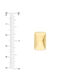 14K Gold Puffy Rectangle Stud Earrings