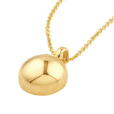 14K Gold Puffy Round Pendant