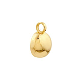 14K Gold Puffy Round Pendant