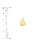 14K Gold Puffy Round Pendant