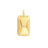 14K Gold Puffy Rectangle Pendant