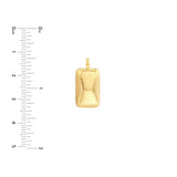 14K Gold Puffy Rectangle Pendant