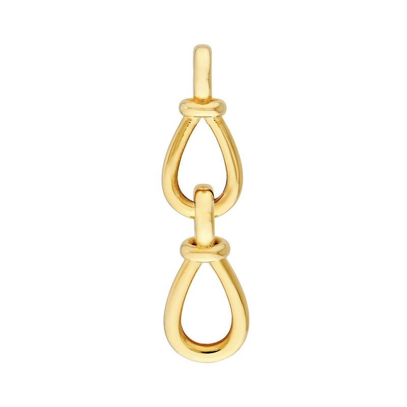 14K Gold Tear Drop Link Dangle Earrings