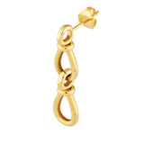 14K Gold Tear Drop Link Dangle Earrings