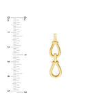 14K Gold Tear Drop Link Dangle Earrings