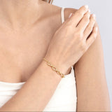 14K Gold Teardrop and Cable Chain Adjustable Bracelet