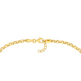 14K Gold Teardrop and Cable Chain Adjustable Bracelet