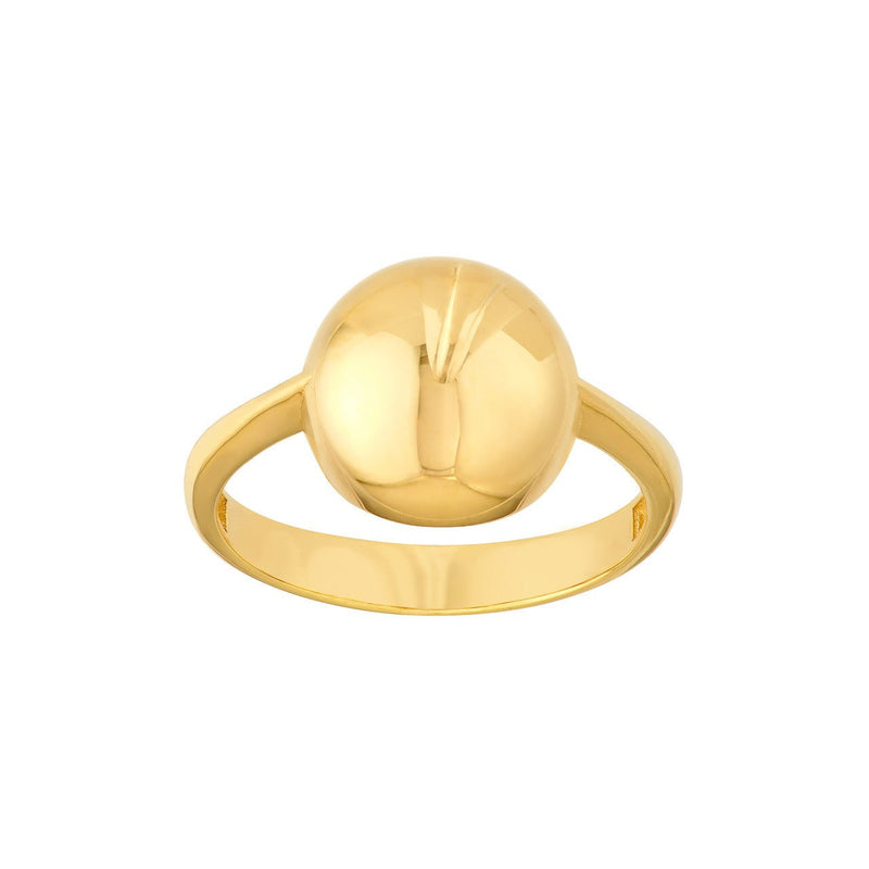 14K Gold Puffy Sphere Ring