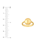 14K Gold Puffy Sphere Ring