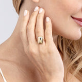 14K Gold Rectangular Ring