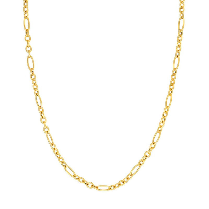 14K Gold Oval Link 5+1 Chain Necklace