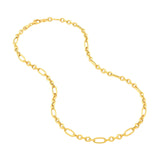 14K Gold Oval Link 5+1 Chain Necklace