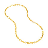 14K Gold Oval Link 7+1 Chain Necklace
