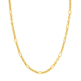 14K Gold Alternating Twisted 5+1 Oval Link Necklace
