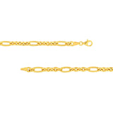 14K Gold Alternating Twisted 5+1 Oval Link Necklace