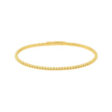 14K Gold Ribbed Flexible Bangle