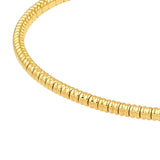 14K Gold Ribbed Flexible Bangle