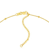 14K Gold Beaded Lariat Necklace