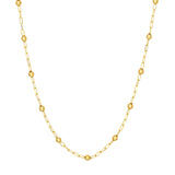 14K Gold Beaded Paper Clip Chain
