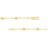 14K Gold Beaded Paper Clip Chain
