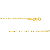 14K Gold Paperclip Alternating Bead Necklace