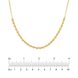 14K Gold Paperclip Alternating Bead Necklace