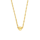 14K Gold Small Bead Pendant Necklace