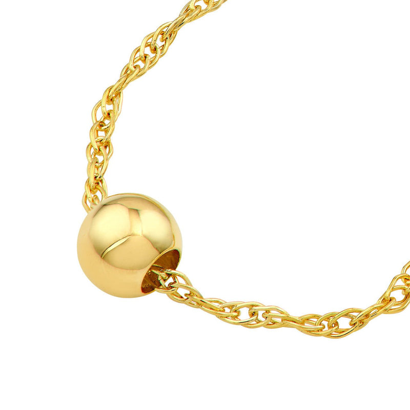 14K Gold Small Bead Pendant Necklace