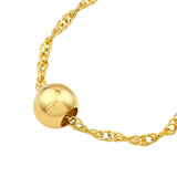 14K Gold Small Bead Pendant Necklace