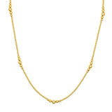 14K Gold Graduated Bead Station Necklace
