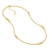 14K Gold Graduated Bead Station Necklace