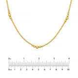 14K Gold Graduated Bead Station Necklace
